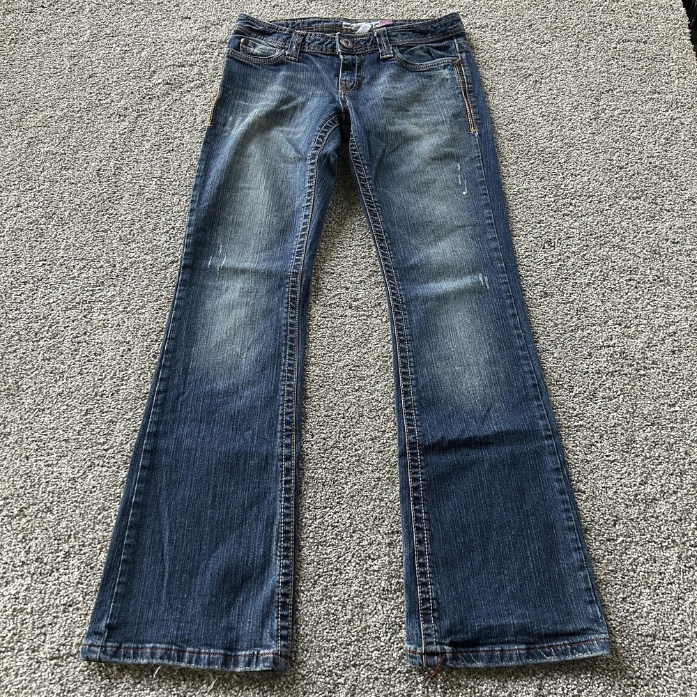 Y2K Aeropostale Bootcut Jeans Juniors 3 Med Wash Low Rise Stretch Denim Pants